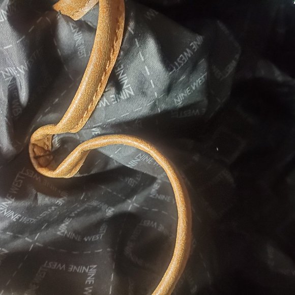 Nine West Brown Leather Shoulder Bag/Purse with FauxFur Sherpa accents - Picture 12 of 16